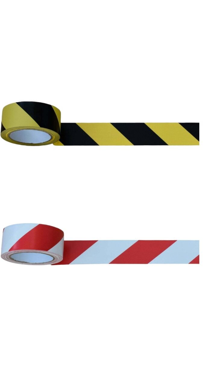Safety Warninig Tape (Yellow-Black, Red-White, Blue-White & White-Green) - Image 5