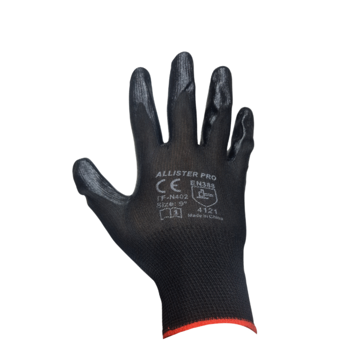 Allister-Pro Nitrile Gloves Black 12pcs